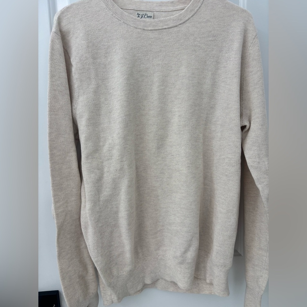 J Crew Cotton piqué-stitch crewneck sweater men’s - Picture 4 of 9